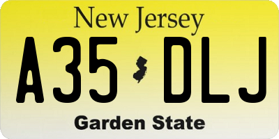 NJ license plate A35DLJ