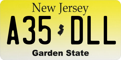 NJ license plate A35DLL