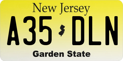 NJ license plate A35DLN