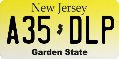 NJ license plate A35DLP