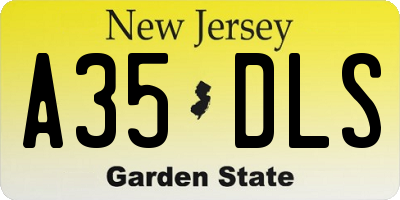 NJ license plate A35DLS