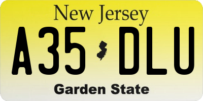 NJ license plate A35DLU