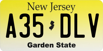 NJ license plate A35DLV