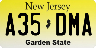 NJ license plate A35DMA