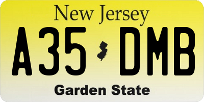NJ license plate A35DMB