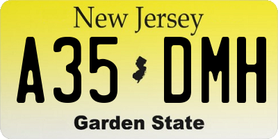 NJ license plate A35DMH