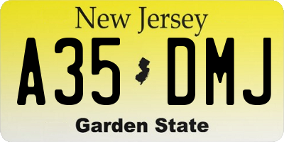 NJ license plate A35DMJ