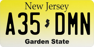 NJ license plate A35DMN