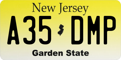 NJ license plate A35DMP