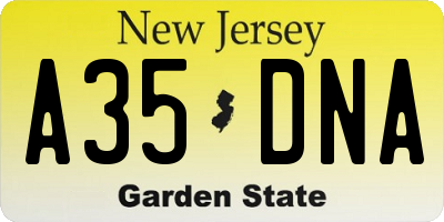 NJ license plate A35DNA