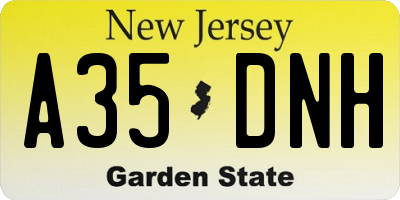 NJ license plate A35DNH