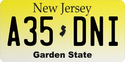 NJ license plate A35DNI