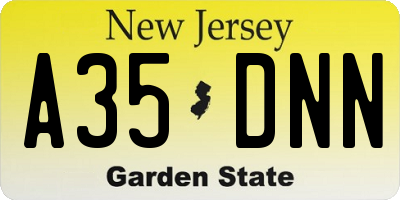 NJ license plate A35DNN