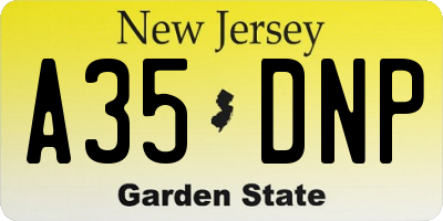 NJ license plate A35DNP