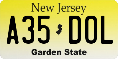 NJ license plate A35DOL