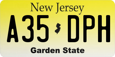 NJ license plate A35DPH