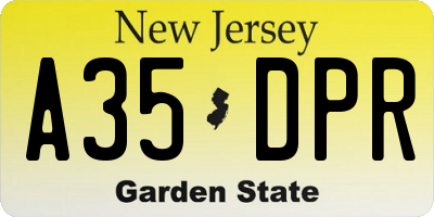 NJ license plate A35DPR