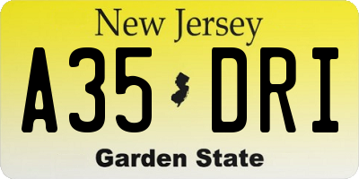 NJ license plate A35DRI