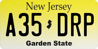 NJ license plate A35DRP