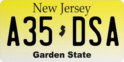 NJ license plate A35DSA