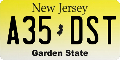 NJ license plate A35DST