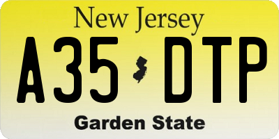 NJ license plate A35DTP