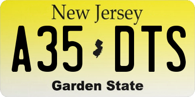 NJ license plate A35DTS