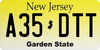 NJ license plate A35DTT