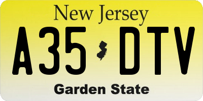 NJ license plate A35DTV