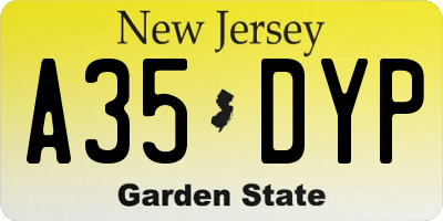 NJ license plate A35DYP