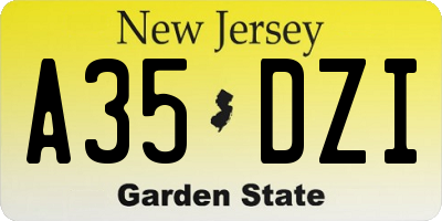 NJ license plate A35DZI