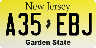 NJ license plate A35EBJ