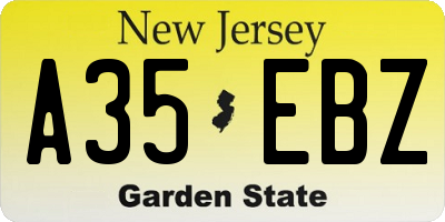 NJ license plate A35EBZ