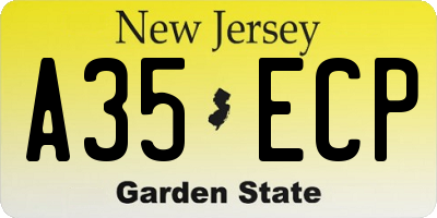 NJ license plate A35ECP