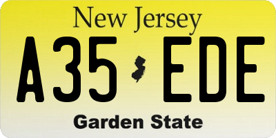 NJ license plate A35EDE