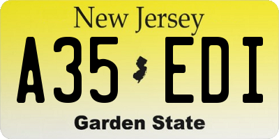 NJ license plate A35EDI