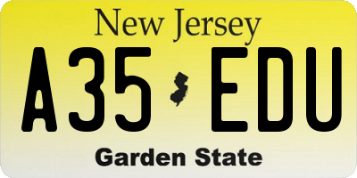 NJ license plate A35EDU