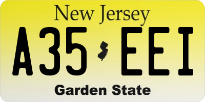 NJ license plate A35EEI