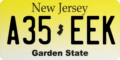 NJ license plate A35EEK