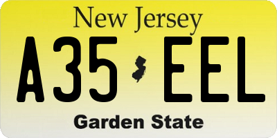 NJ license plate A35EEL