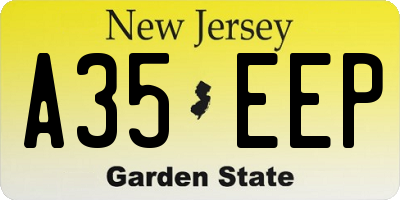 NJ license plate A35EEP