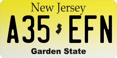 NJ license plate A35EFN