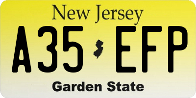 NJ license plate A35EFP