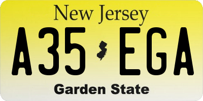 NJ license plate A35EGA