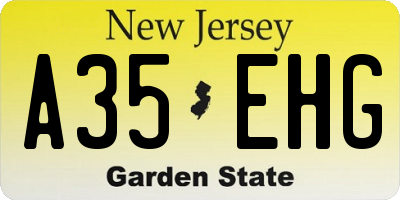 NJ license plate A35EHG