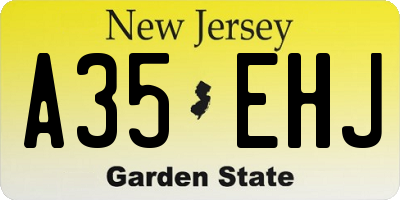 NJ license plate A35EHJ