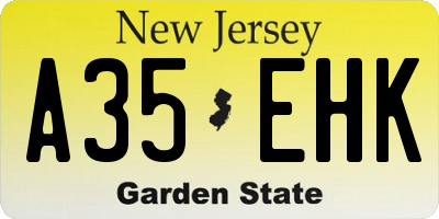 NJ license plate A35EHK