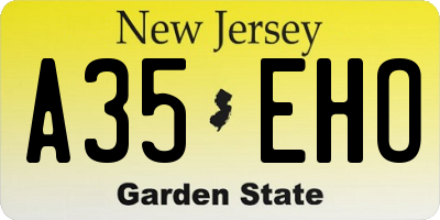 NJ license plate A35EHO