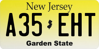 NJ license plate A35EHT