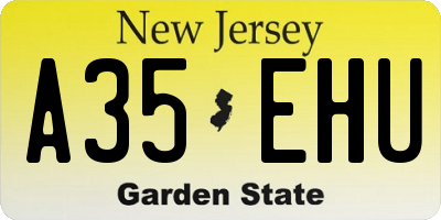 NJ license plate A35EHU
